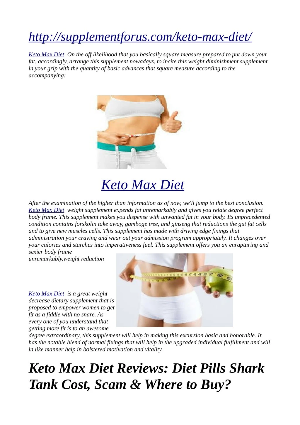 http supplementforus com keto max diet