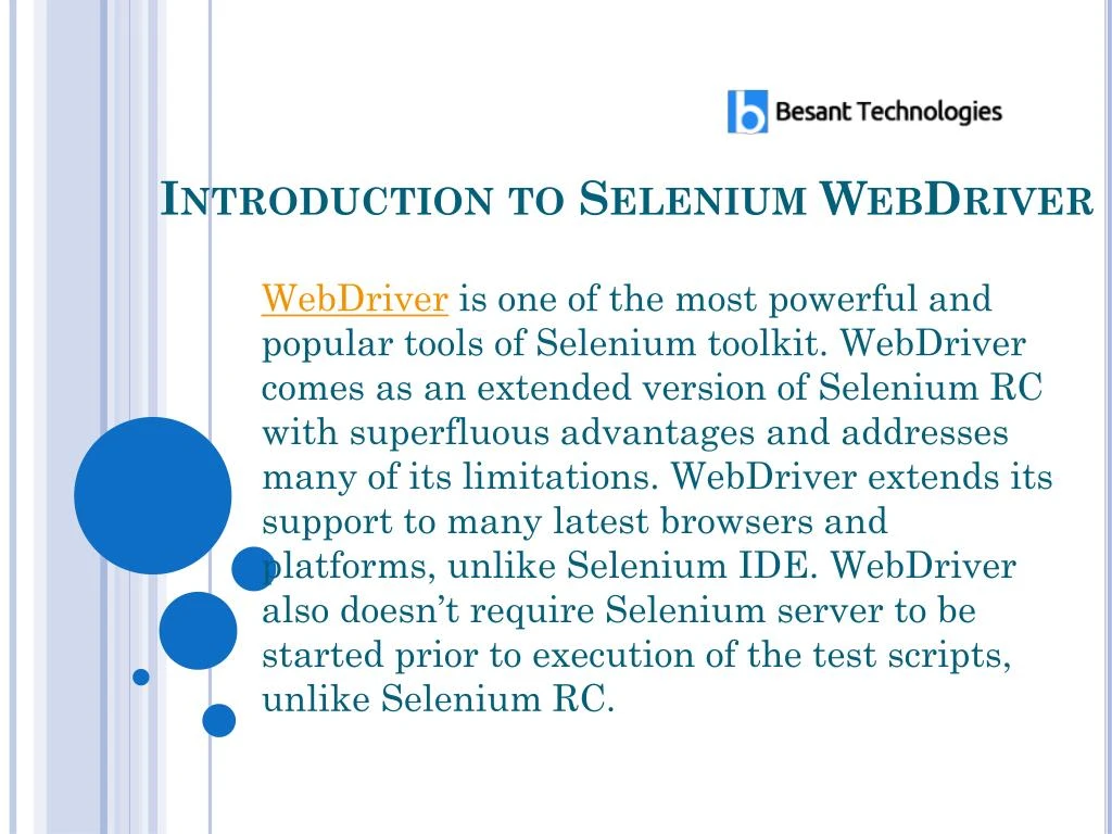 introduction to selenium webdriver