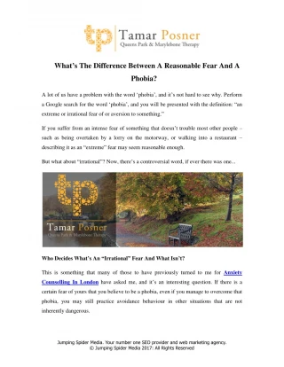 Whatâ€™s The Difference Between A Reasonable Fear And A Phobia? - slide 1