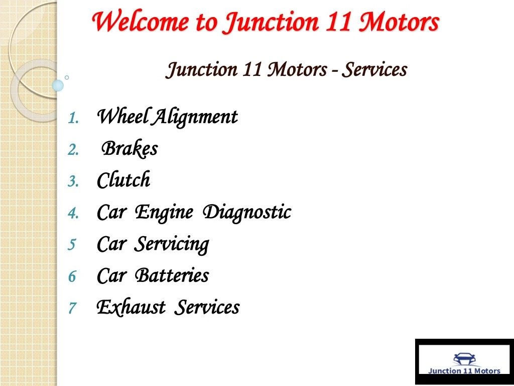 welcome to junction 11 motors