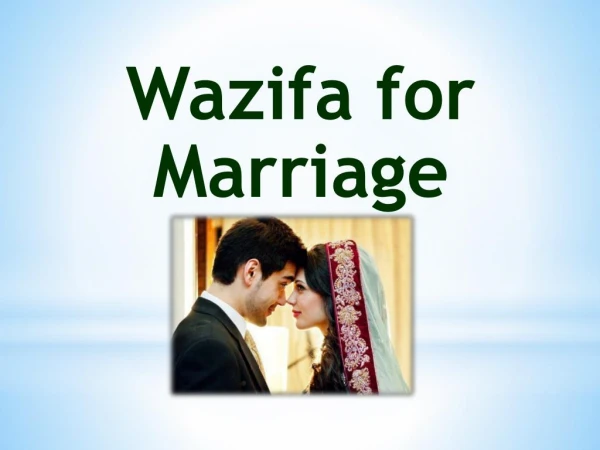 Wazifa for marriage