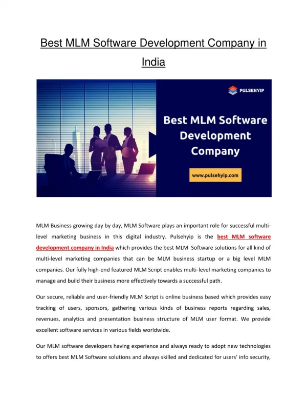 Best MLM Software Development Company in India