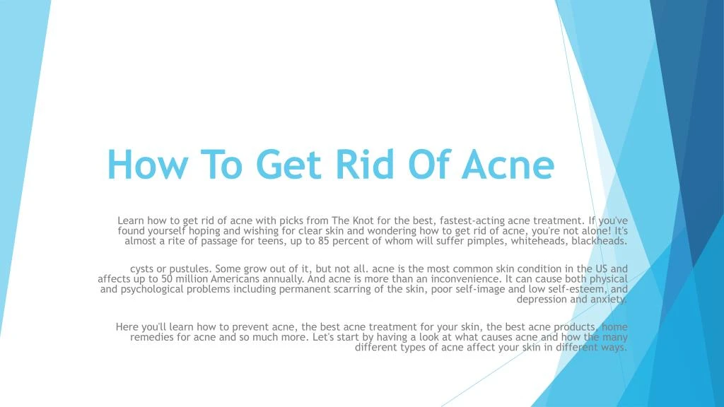 how t o get r id of acne