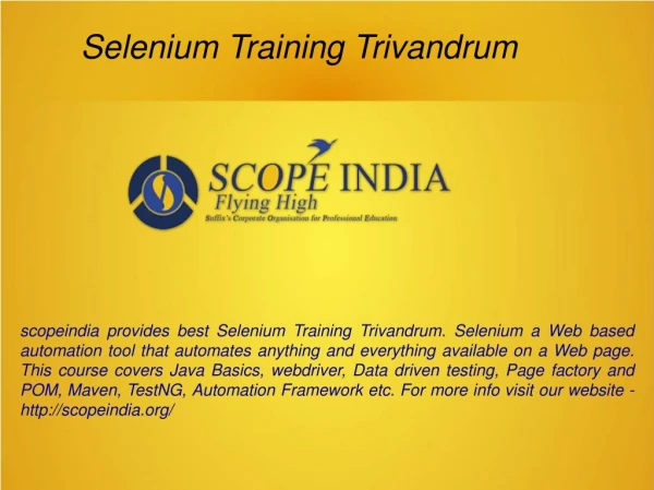 Selenium Training Trivandrum