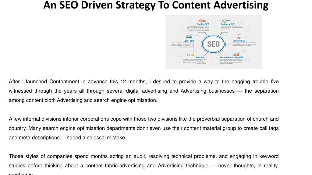 an seo driven strategy to content advertising