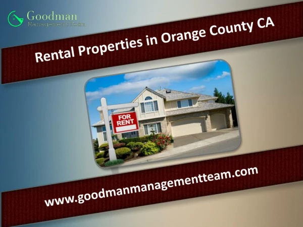 Rental Properties in Orange County CA