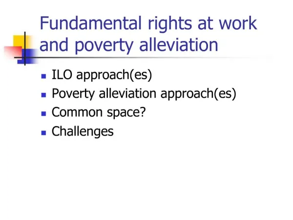 Fundamental rights at work and poverty alleviation