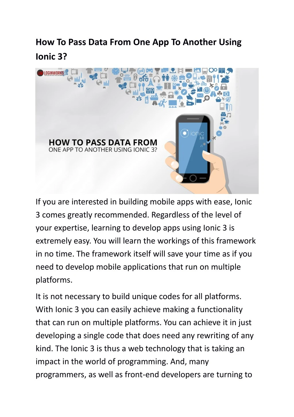 how to pass data from one app to another using
