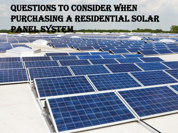 Solar Panel System for Residential Home