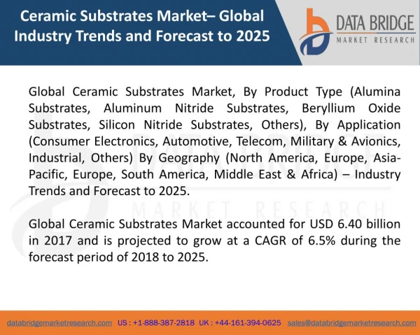 Global Ceramic Substrates Market– Industry Trends and Forecast to 2025