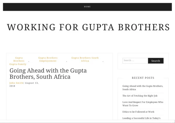 Going Ahead with the Gupta Brothers, South Africa