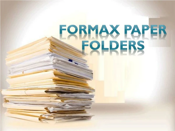Formax Paper Folders Online With Multi-Feeder