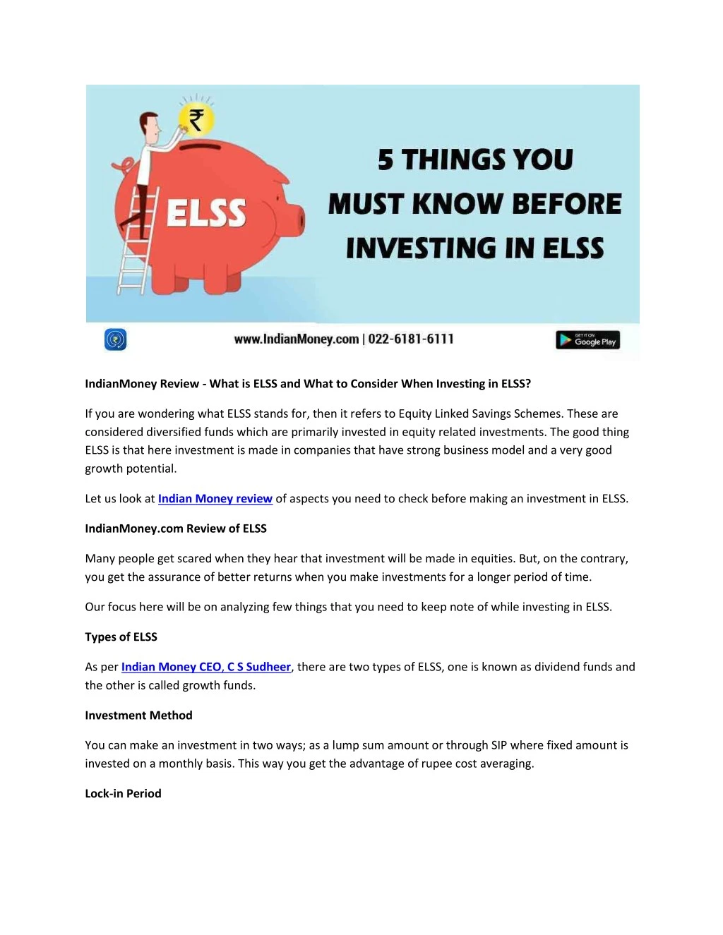 indianmoney review what is elss and what