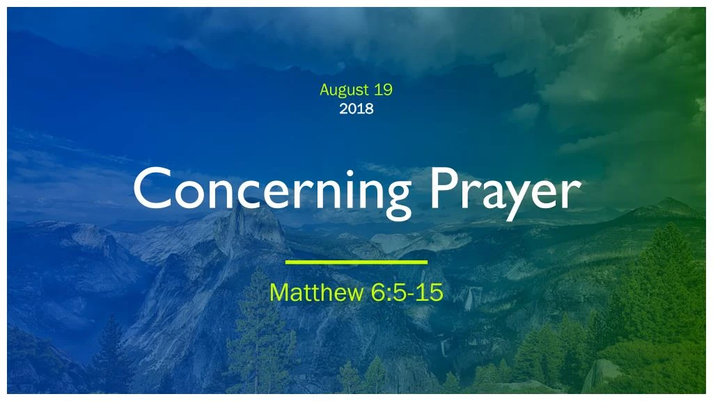 concerning prayer