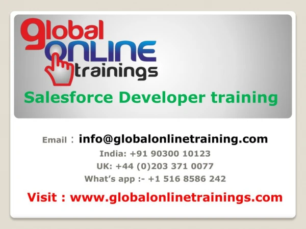 Salesforce developer training |Best Salesforce Apex developer training