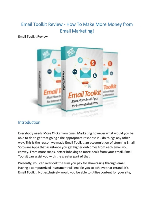 Email Toolkit Review - How To Make More Money from Email Marketing!