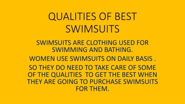 QUALITIES OF BEST SWIMSUITS