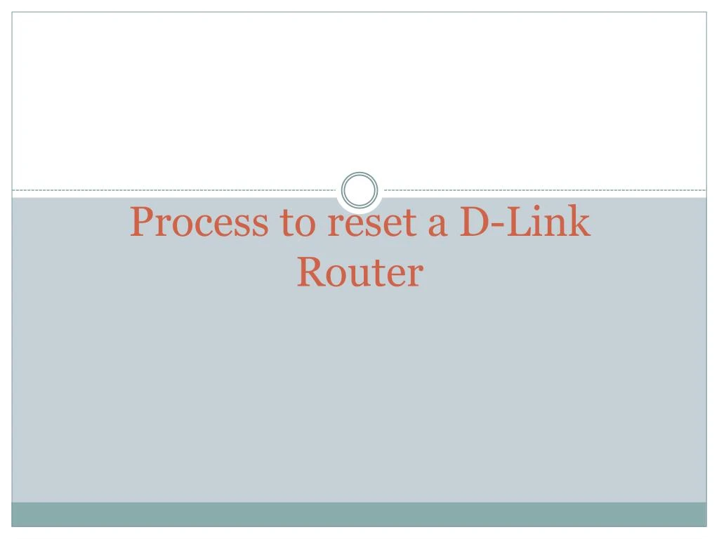 process to reset a d link router
