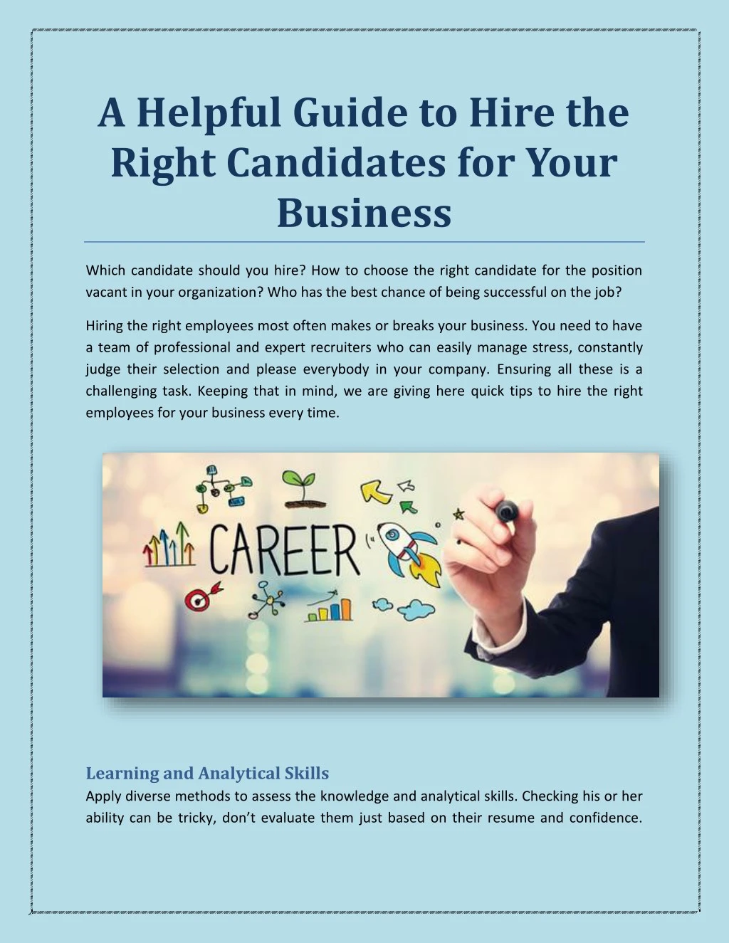 a helpful guide to hire the right candidates