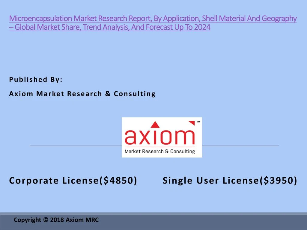 published by axiom market research consulting corporate license 4850 single user license 3950