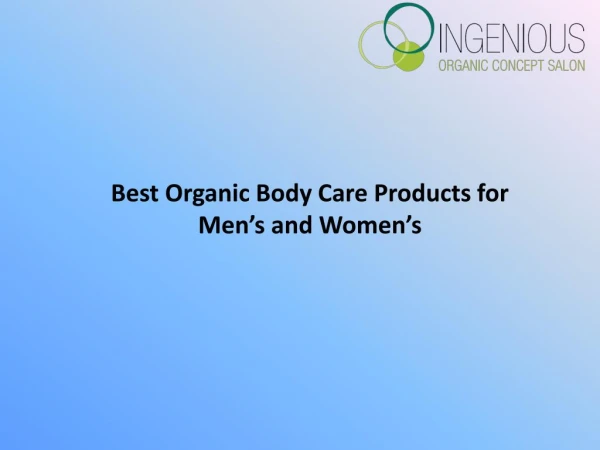 Organic Body Care Products