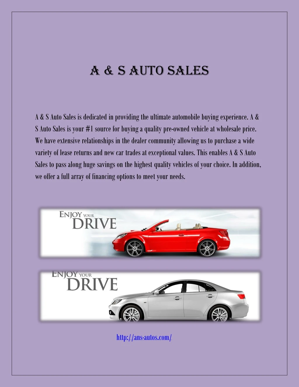a s auto sales