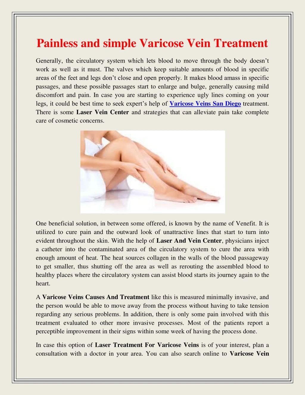 painless and simple varicose vein treatment