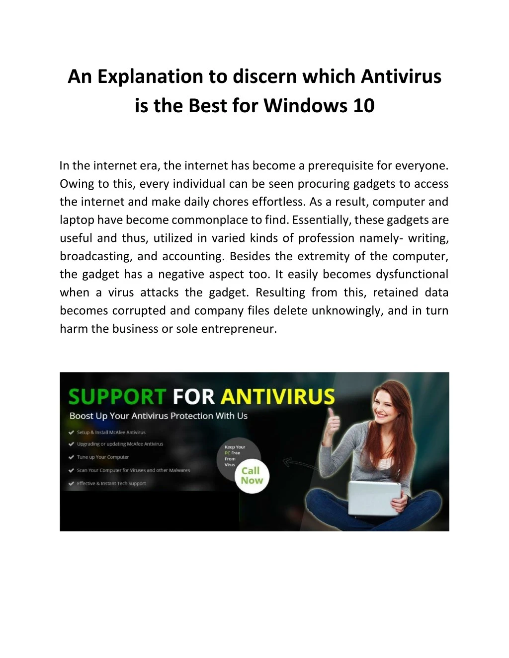 an explanation to discern which antivirus