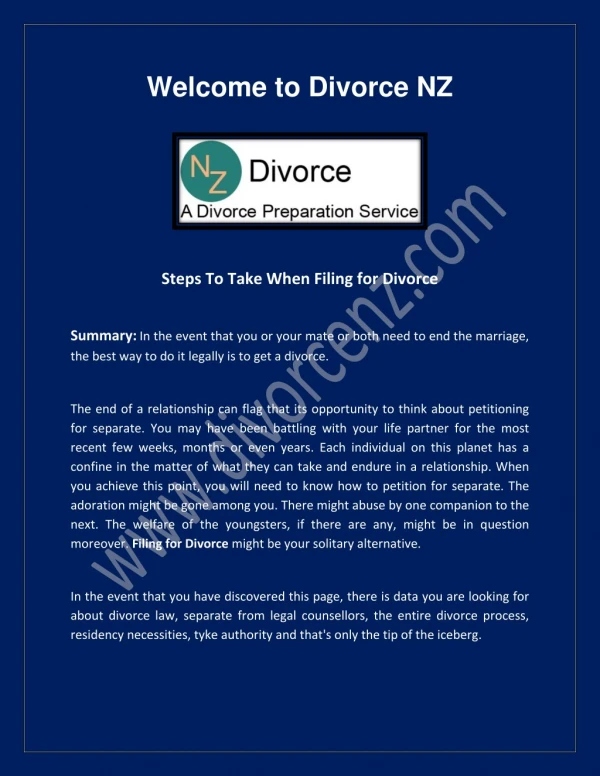 Apply for Divorce Online at divorcenz