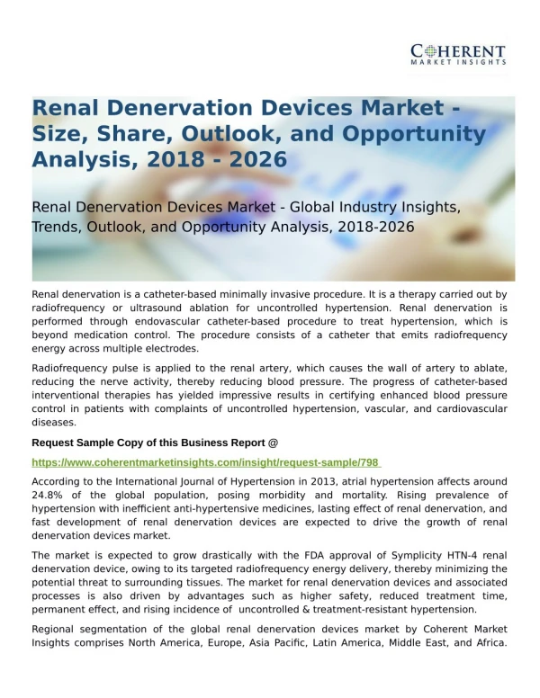Renal Denervation Devices Market Opportunity Analysis, 2018-2026