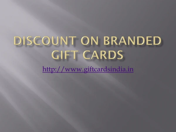 Discount on Branded Gift cards