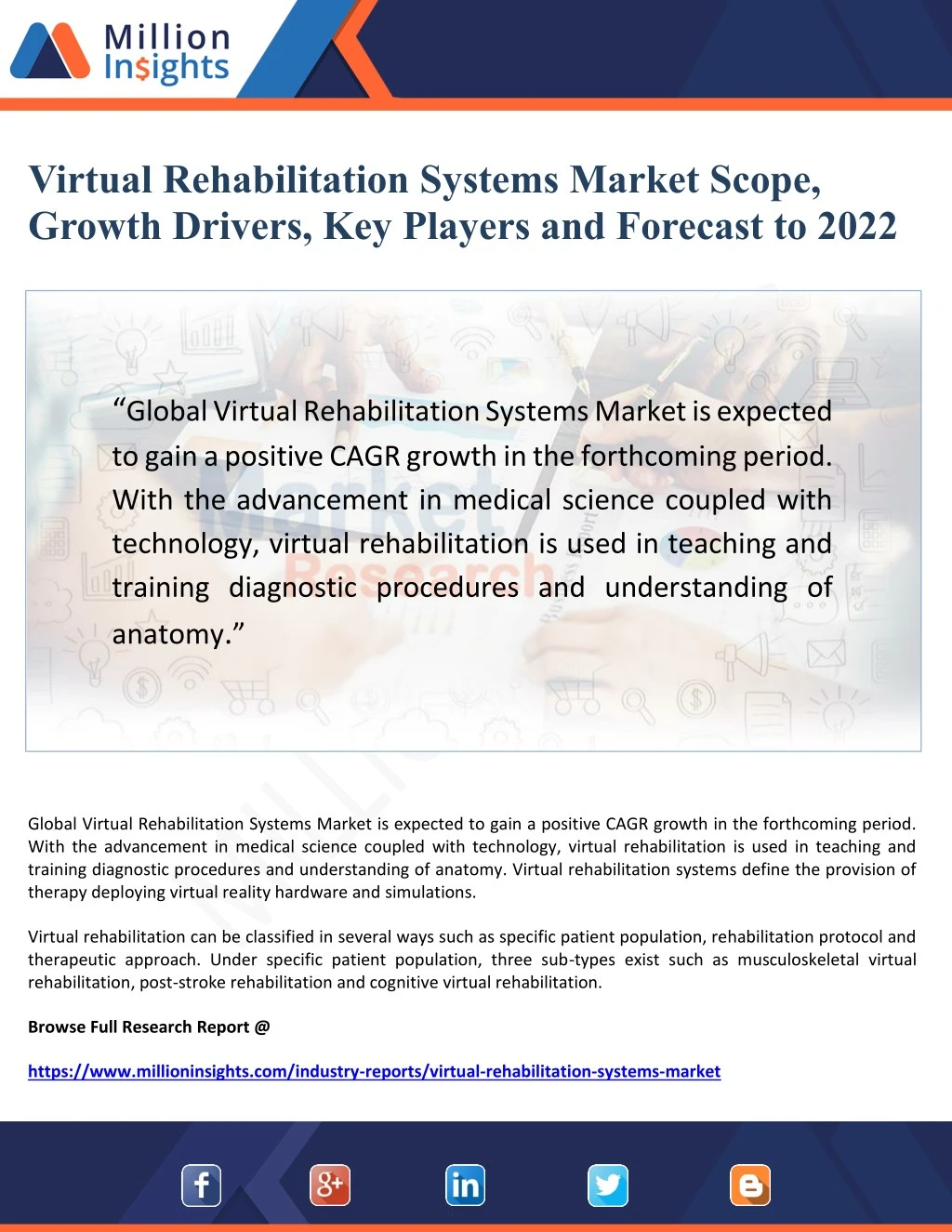 virtual rehabilitation systems market scope