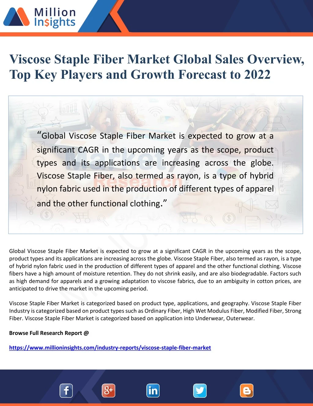 viscose staple fiber market global sales overview