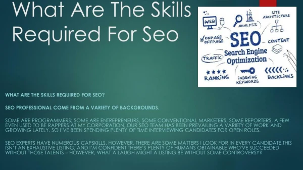 What Are The Skills Required For Seo