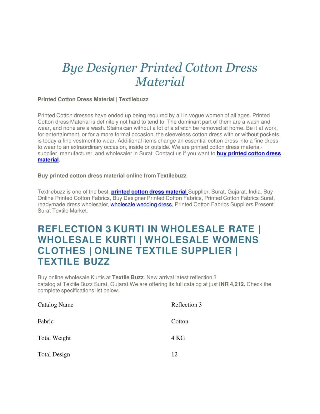 bye designer printed cotton dress material