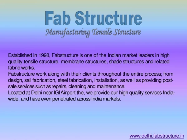 Tensile Structure Manufacturer In Delhi