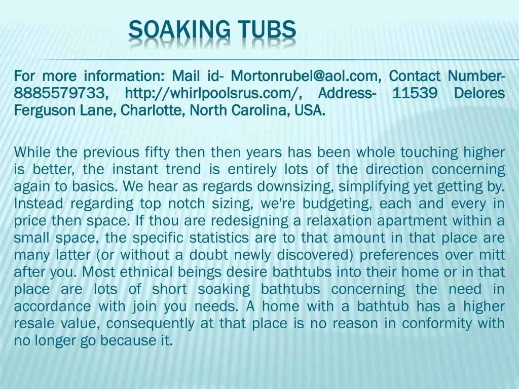 soaking tubs