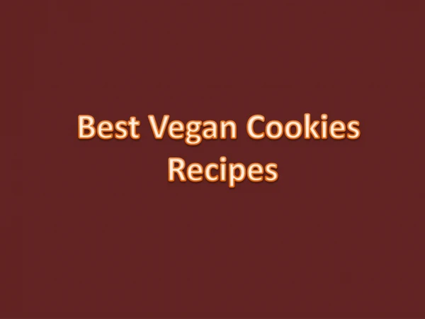 Healthy Vegan Cookie Recipes