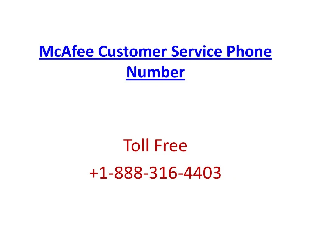 mcafee customer service phone number
