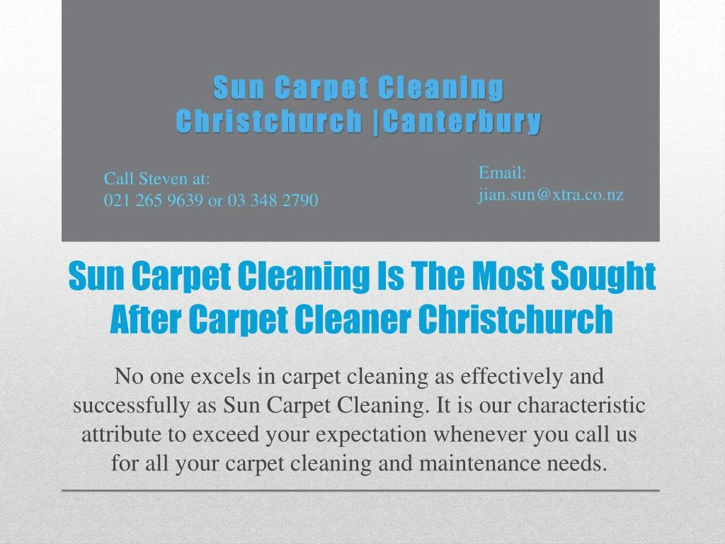 sun carpet cleaning is the most sought after carpet cleaner christchurch