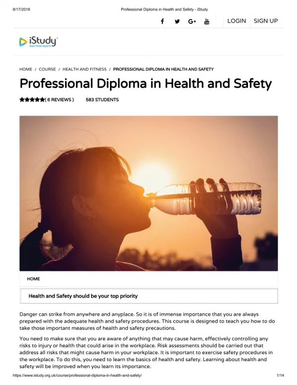Professional Diploma in Health and Safety - istudy