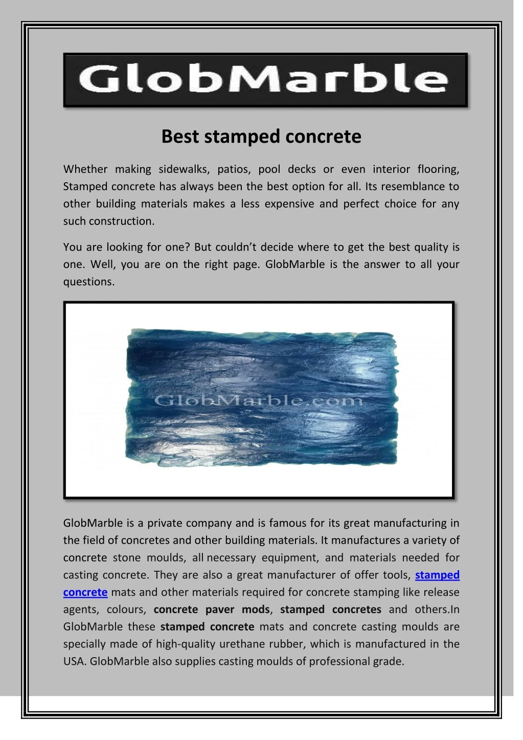best stamped concrete