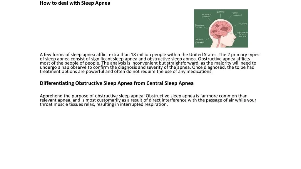 how to deal with sleep apnea a few forms of sleep