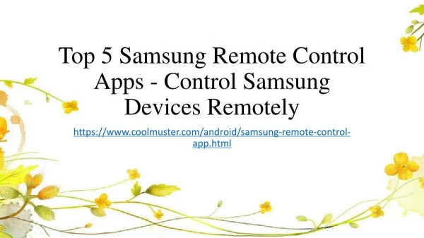 Top 5 Samsung Remote Control Apps - Control Samsung Devices Remotely