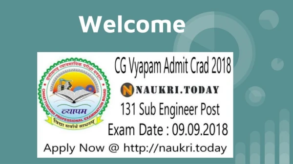 CG Vyapam Admit Card 2018 For Deputy Engineer Post Download Here