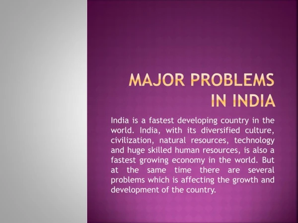 Major problems of India