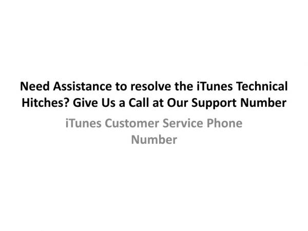 Need Assistance to resolve the iTunes Technical Issues? Give Us a Call- Free PDF