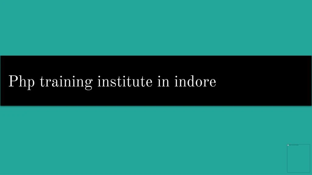 php training institute in indore