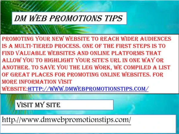 DM Web Promotions Tips