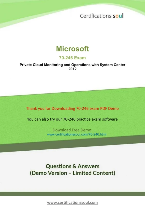 Microsoft Certified Professional 70-246 Microsoft Exam Questions And Answers